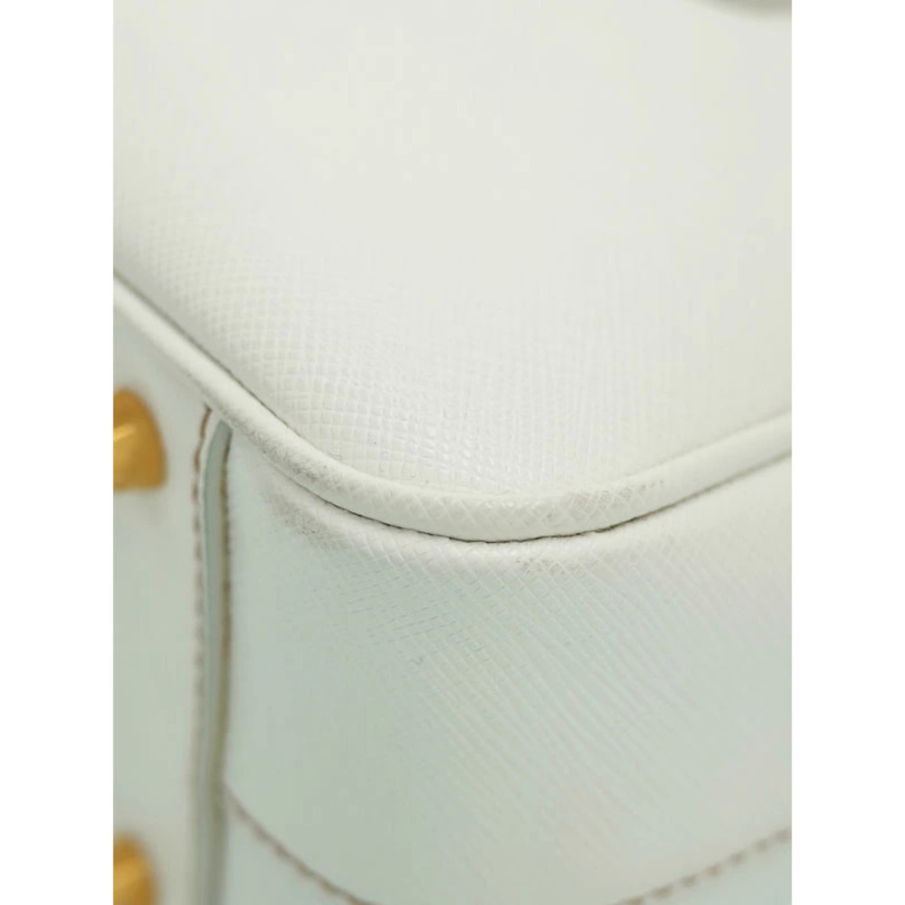 Prada Saffiano Leather Bauletto Bag White - Picture 4 of 9